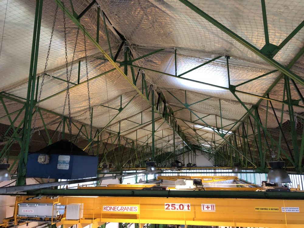 chantier usine filets de sécurité pare-gravat